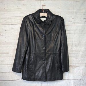Leather Liz Claiborne Black Jacket Med